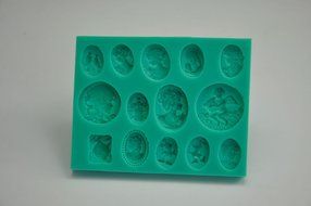 TANGCHU Silicone Fondant Cake Molds Figure Cameo Cake Design Moulds 4.6*3.66*0.43inch N2