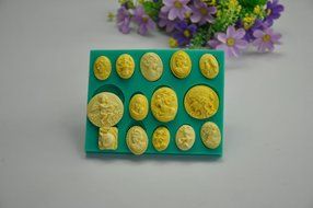 TANGCHU Silicone Fondant Cake Molds Figure Cameo Cake Design Moulds 4.6*3.66*0.43inch N3