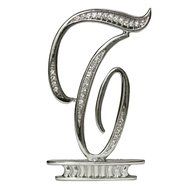 Ivy Lane Design Monogram Crystal Cake Top Letter E, Silver, 4-1/2-Inch N12