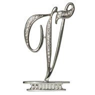 Ivy Lane Design Monogram Crystal Cake Top Letter E, Silver, 4-1/2-Inch N13