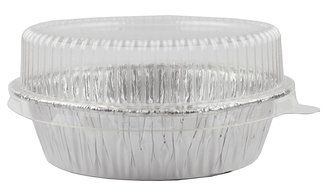 Foil Disposable 4-2/8" Mini Pot Pie, Food, Mini Tart Pans, Mini Pie Pans with Plastic Lids, 1 Pack 20 Sets. N2