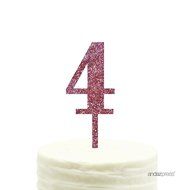 Andaz Press 5th Birthday and Anniversary Acrylic Cake Toppers, Pink Glitter, Number 5, 1-Pack N48
