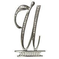Ivy Lane Design Monogram Crystal Cake Top Letter E, Silver, 4-1/2-Inch N14