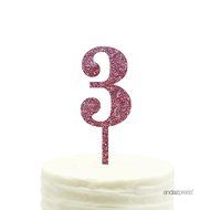 Andaz Press 5th Birthday and Anniversary Acrylic Cake Toppers, Pink Glitter, Number 5, 1-Pack N51