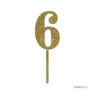 Andaz Press 5th Birthday and Anniversary Acrylic Cake Toppers, Pink Glitter, Number 5, 1-Pack N54