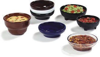 Carlisle 087803 Melamine Molcajete Ramekin, 8-oz. Capacity, 1.63 x 4.50", Black (Case of 48) N5