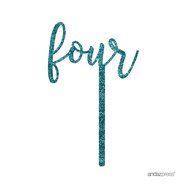 Andaz Press 5th Birthday and Anniversary Acrylic Cake Toppers, Pink Glitter, Number 5, 1-Pack N57