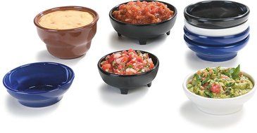 Carlisle 087803 Melamine Molcajete Ramekin, 8-oz. Capacity, 1.63 x 4.50", Black (Case of 48) N6