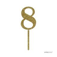 Andaz Press 5th Birthday and Anniversary Acrylic Cake Toppers, Pink Glitter, Number 5, 1-Pack N58