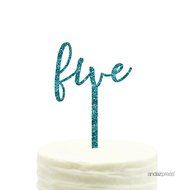 Andaz Press 5th Birthday and Anniversary Acrylic Cake Toppers, Pink Glitter, Number 5, 1-Pack N59