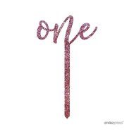 Andaz Press 5th Birthday and Anniversary Acrylic Cake Toppers, Pink Glitter, Number 5, 1-Pack N64