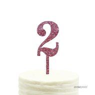 Andaz Press 5th Birthday and Anniversary Acrylic Cake Toppers, Pink Glitter, Number 5, 1-Pack N66