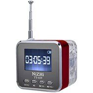 Haoponer Portable Digital Mini Speaker USB TF Card Mp3 Player FM Radio Colorful LED Screen Alarm Clock T029 Red
