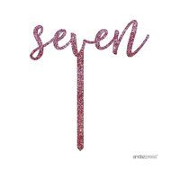 Andaz Press 5th Birthday and Anniversary Acrylic Cake Toppers, Pink Glitter, Number 5, 1-Pack N73