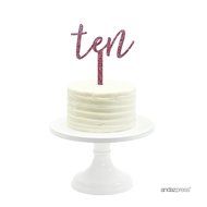 Andaz Press 5th Birthday and Anniversary Acrylic Cake Toppers, Pink Glitter, Number 5, 1-Pack N74
