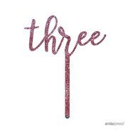 Andaz Press 5th Birthday and Anniversary Acrylic Cake Toppers, Pink Glitter, Number 5, 1-Pack N75