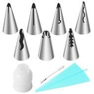 Piping Tips, MCIRCO 7-piece Cake Decorating Tips Icing Tips Ruffle Tips Macaron Cupcake Frosting Kits for Teens... N7