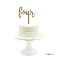 Andaz Press 5th Birthday and Anniversary Acrylic Cake Toppers, Pink Glitter, Number 5, 1-Pack N76