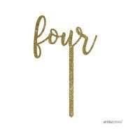Andaz Press 5th Birthday and Anniversary Acrylic Cake Toppers, Pink Glitter, Number 5, 1-Pack N77