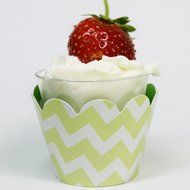 MINI Cupcake Wrappers Red and White Polka Dot, Solid, 24 Wraps, Confetti Couture Party Supplies N37