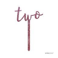Andaz Press 5th Birthday and Anniversary Acrylic Cake Toppers, Pink Glitter, Number 5, 1-Pack N80