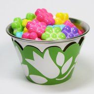 MINI Cupcake Wrappers Red and White Polka Dot, Solid, 24 Wraps, Confetti Couture Party Supplies N38