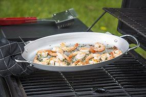 TableCraft BBQ158M BBQ Oval Roasting Pan, Coated Steel, 15-Inch by 7-Inch N3