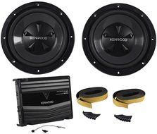 Package: Kenwood P-W1220 Package of: Kenwood KAC-5206 400W Peak/120W RMS 2-Channel Car Amplifier + 2)KFC-W112S... N3