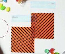 Black Stripe Orange Elegant Design Self Adhesive Seal OPP Envelope Poly Bags for Packaging Wrapping Cookie, Candy... N6
