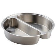 Winco SPFD-2R Round Divided Food Pan, Stainless Steel