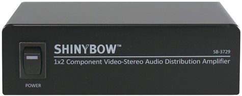 Shinybow 1x2 1:2 Component Video + Stereo R/L Audio Splitter Distribution Amplifier SB-3729