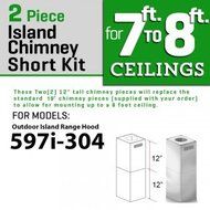 ZLINE 2-12 in. Short Chimney Pieces for 7 ft. to 8 ft. Ceilings N16