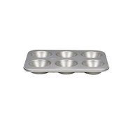Patisse 6-Cups Nonstick Silver Top Jumbo Muffin Tray, Silver Grey