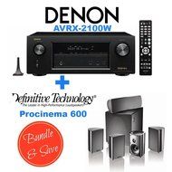 Denon AVR-X2100W 7.2 Channel Full 4K Ultra HD A/V Receiver with Bluetooth and Wi-Fi + Definitive Technology ProCinema...