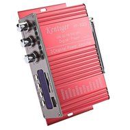 Robolife USB Kentiger HY - 502S 2CH Bluetooth Hi-Fi Super Bass Output Power Amplifier with Remote Controller Red N3