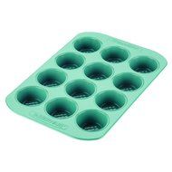 Farberware 46329 12 Cup Purecook Hybrid Ceramic Nonstick Bakeware Muffin and Cupcake Pan, Aqua