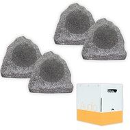 Theater Solutions 4R6G Outdoor Granite 6.5" Rock 4 Speaker Set with Wire for Yard Pool Spa Patio Garden