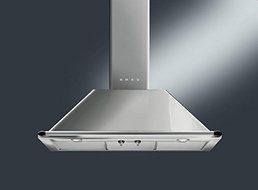 Smeg KT90XU 36" Wall Mount Chimney Range Hood with 600 CFM and 4 Fan Speeds, Stainless Steel N3