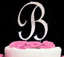 Rhinestone Cake Topper Letter B by Other