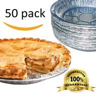 Premium 9" Aluminum Foil Pie Pans. Disposable Tin Plates for Pies Tart Quiche. (Pack of 50) N2