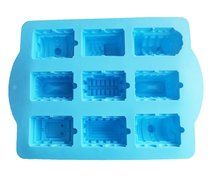 Yunko 9 Cavity Train Shapesilicone Birthday Holiday Cake Pan Cake Mould for Muffins, Cupcakes, Jello, Desserts...