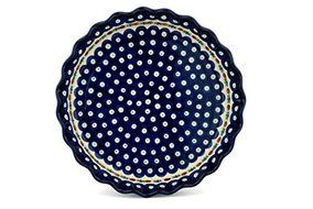 Polish Pottery Fluted Pie Dish 10-inch Mosquito N5