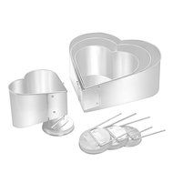 Euro Tins multi layer cake pans Topsy Turvy Heart 4 tier wedding cake pan - cake tin set with detachable stand