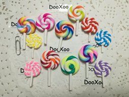 DOOXOO Lollipop Resin - Pop Embellishment - Circus Style - Sweet Shop - Birthday Party - Lollipop Decor - Cake... N5