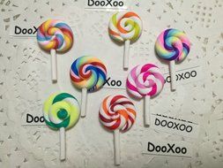 DOOXOO Lollipop Resin - Pop Embellishment - Circus Style - Sweet Shop - Birthday Party - Lollipop Decor - Cake... N6