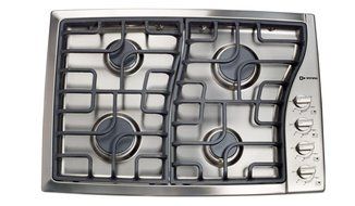 Verona VECTGMS304SS 30&quot; Side Control Gas Cooktop With 4 Sealed Burners 15 000 BTU Power Burner Continuous Cast...