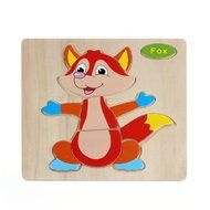 Fox Puzzles Toys ，BeautyVan Wooden Cute Fox Puzzle Educational Developmental Baby Kids Training Toy N2