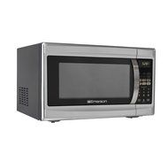 1.3 Cu. Ft. 1000w Countertop Microwave in Silver By Emerson Radio- Time and Weight Defrost- Overall: 12.8" H X... N2