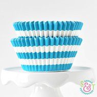 Rugby Stripe Navy BakeBright Greaseproof Cupcake Liners N5