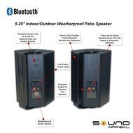 Bluetooth 5.25" Indoor/Outdoor Weatherproof Patio Speakers (Black- pair)- by Sound Appeal N5